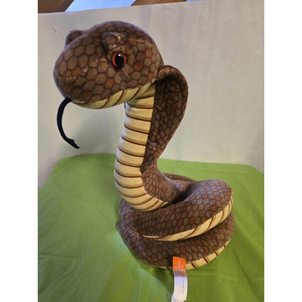 Wild Republic King Cobra Plush Brown Stuffed Animal 14" Realistic
